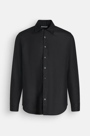 BALDESSARINI Leinenhemd 'Luke' schwarz