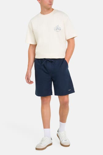 COLOURS & SONS Leinenmix-Shorts dunkelblau