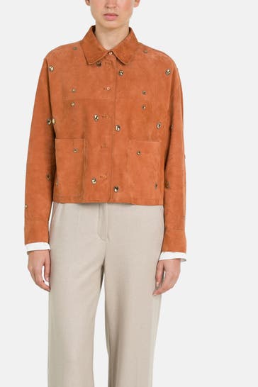 LUISA CERANO Lederjacke orange