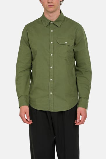 REPLAY Casual-Hemd oliv Slim Fit