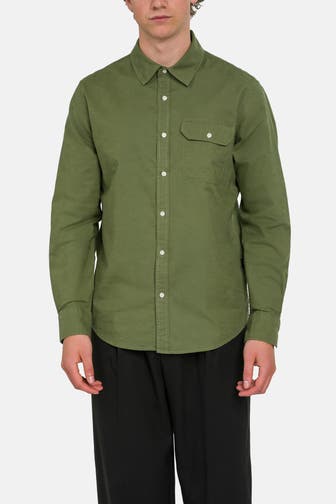 REPLAY Casual-Hemd oliv Slim Fit