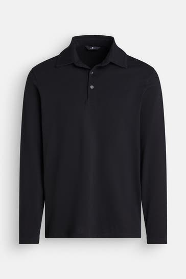 7 FOR ALL MANKIND Langarm-Polo schwarz