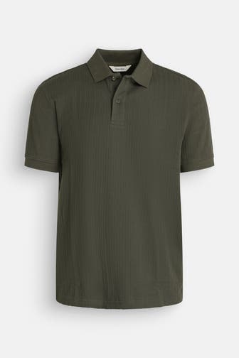 SELECTED Strick-Polo dunkelgrün