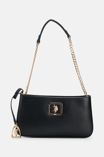 U.S. POLO ASSN. Schultertasche 'New Haven' schwarz