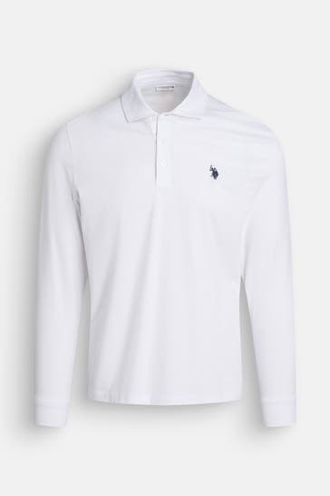 U.S. POLO ASSN. Langarm-Polo weiß