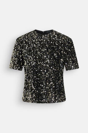 TED BAKER Pailletten-Shirt schwarz