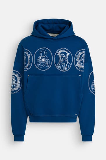 ROUGH. Hoodie 'Halo' königsblau