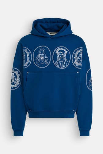 ROUGH. Hoodie 'Halo' königsblau