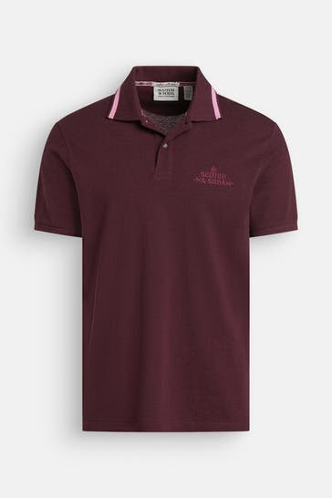 SCOTCH & SODA Polo-Shirt weinrot