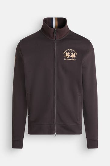 LA MARTINA Sweatjacke dunkelbraun