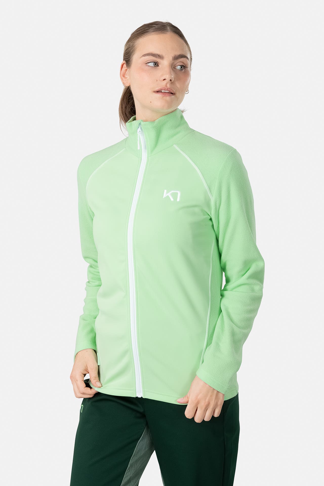 KARI TRAA Fleece-Midlayer 'Kari' neongrün, Bild 1