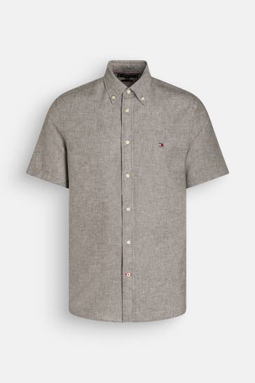 TOMMY HILFIGER Kurzarmhemd graubraun