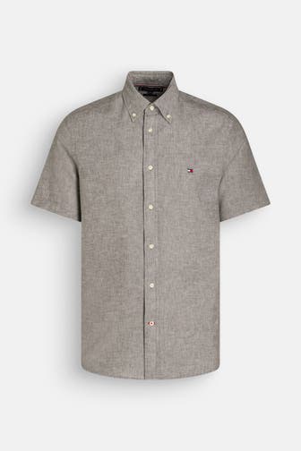 TOMMY HILFIGER Kurzarmhemd graubraun
