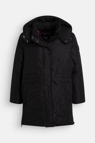 DESIGUAL Light-Steppparka schwarz