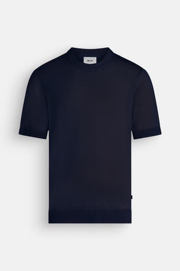 NN07 Wollmix-Shirt 'Harold' dunkelblau