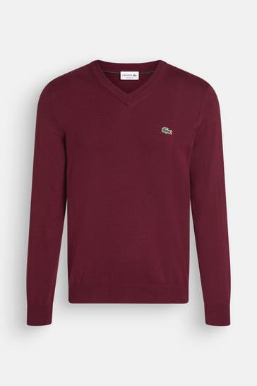 LACOSTE Strickpullover weinrot
