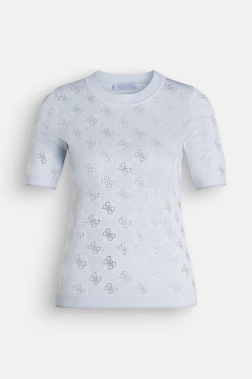 GUESS Strickshirt hellblau