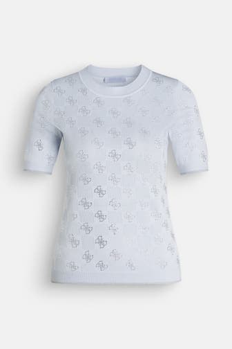 GUESS Strickshirt hellblau