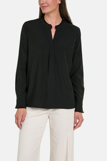 HERZENSANGELEGENHEIT Seidenmix-Bluse schwarz