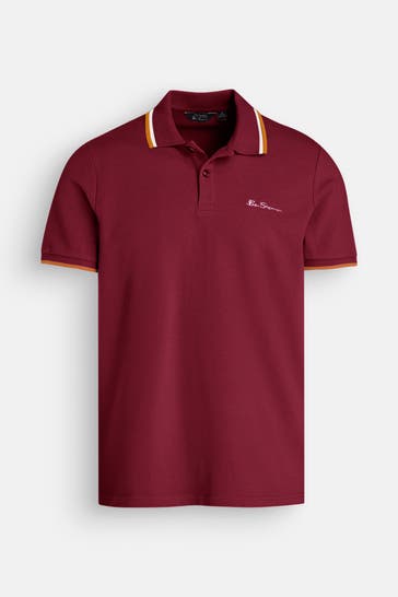 BEN SHERMAN Polo-Shirt weinrot