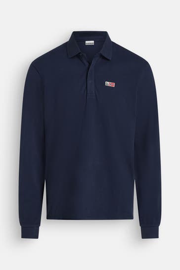 NAPAPIJRI Langarm-Polo 'Evan' nachtblau