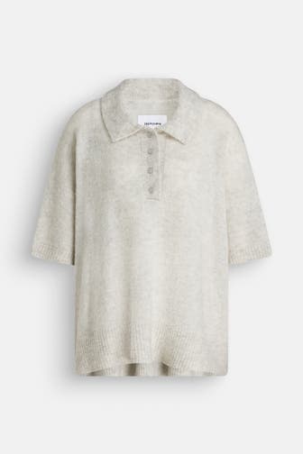 BLACK PALMS Wollmix-Shirt 'Kinda' greige
