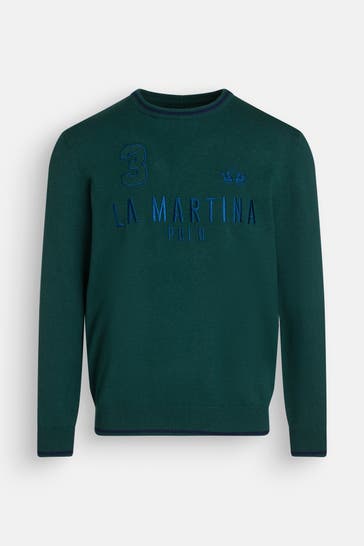 LA MARTINA Strickpullover dunkelgrün
