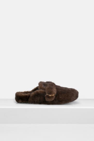 STEVE MADDEN Slides 'Plushie' dunkelbraun