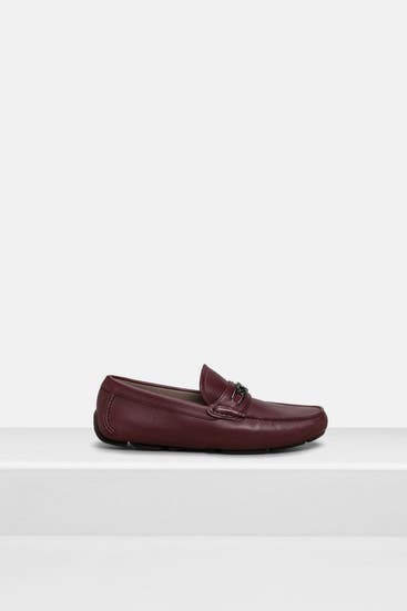FERRAGAMO - Mokassins 'Lagos' weinrot