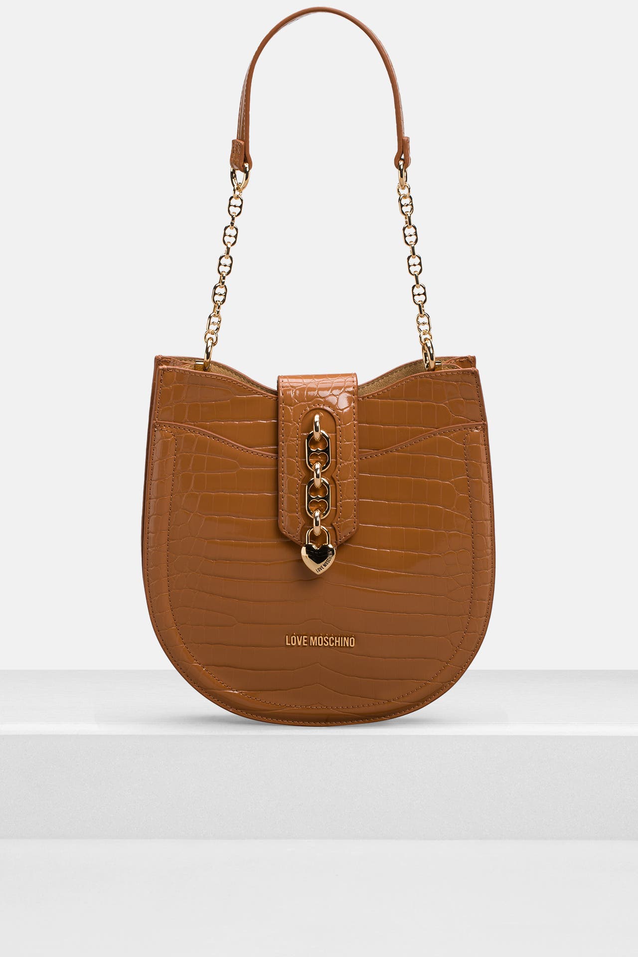 LOVE MOSCHINO Schultertasche cognac croco, Bild 1