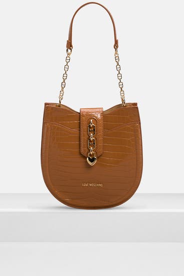 LOVE MOSCHINO - Schultertasche cognac croco