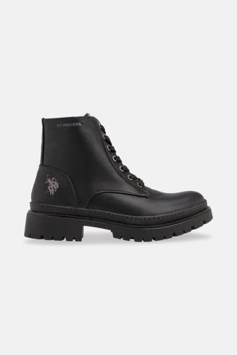 U.S. POLO ASSN. Schnürstiefeletten 'Byker' schwarz