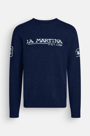 LA MARTINA Wollmix-Pullover navy