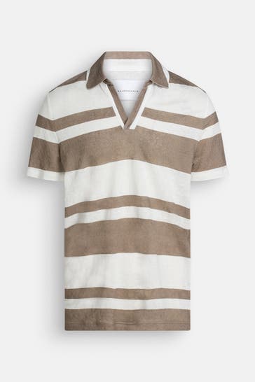 BALDESSARINI Leinen Polo-Shirt gestreift