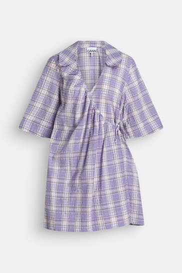 GANNI Wickelkleid kariert