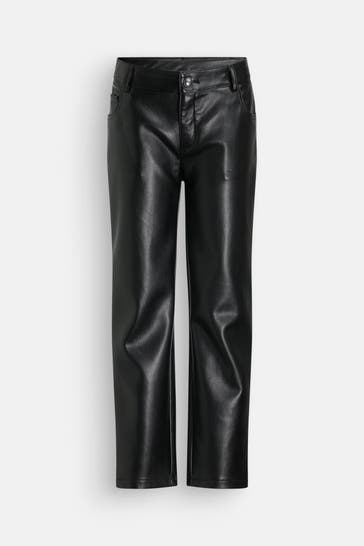 GUESS Kunstlederhose schwarz