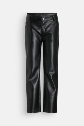 GUESS Kunstlederhose schwarz