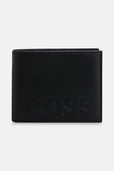 BOSS Ledergeldbörse schwarz