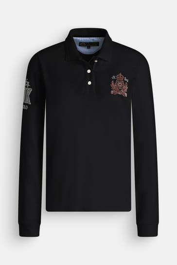 LA MARTINA Langarm-Polo 'Blondie' schwarz