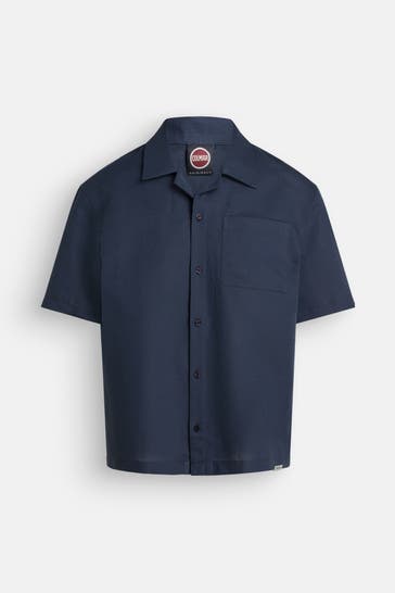 COLMAR Leinenmix-Hemd dunkelblau