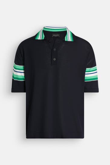 ROBERTO COLLINA Polo-Shirt schwarz