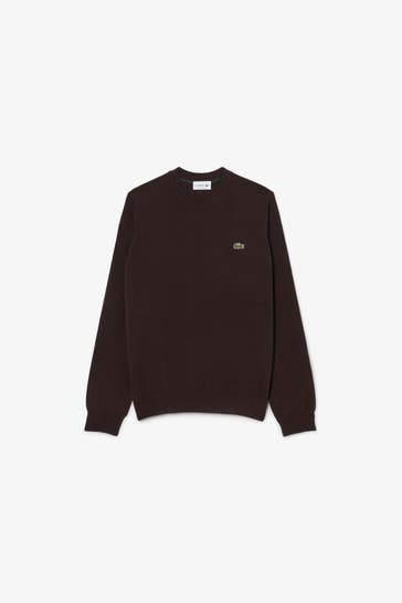LACOSTE Wollmix-Pullover dunkelbraun