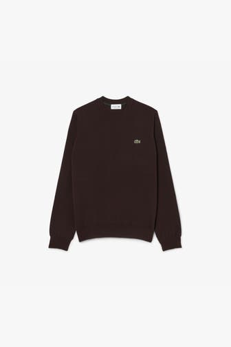 LACOSTE Wollmix-Pullover dunkelbraun