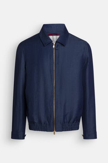 BRUNELLO CUCINELLI Wollmix-Blouson dunkelblau