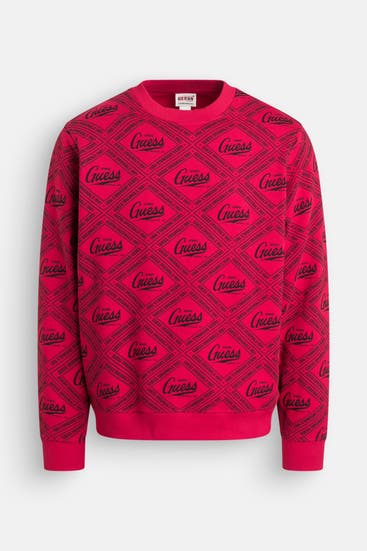 GUESS - Sweatshirt 'Go Elijah' rot gemustert
