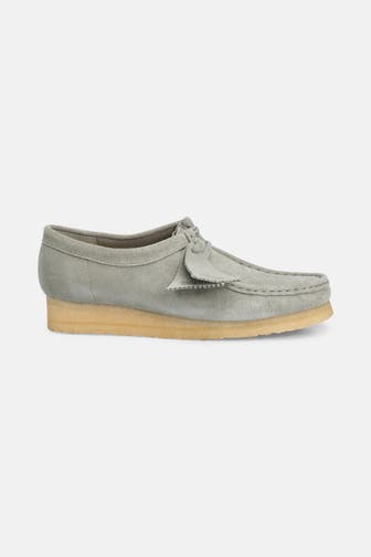 CLARKS Lederschnürer 'Wallabee' graugrün