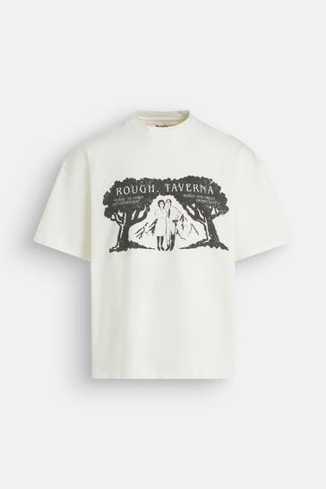 ROUGH. T-Shirt 'Rough Taverna' ecru