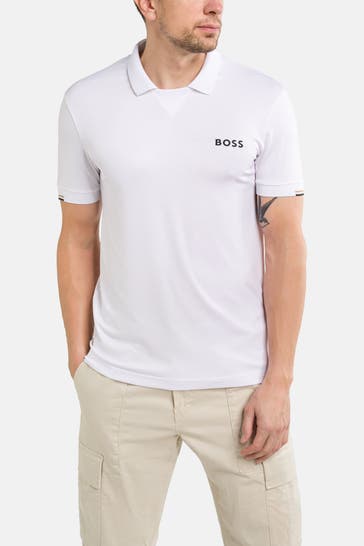 BOSS GREEN Funktions-Polo 'Palle MB' weiß