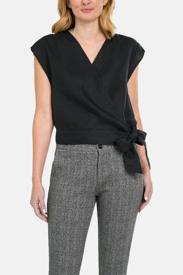 MARC O'POLO Leinen-Shirt schwarz