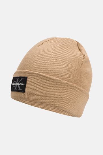 CALVIN KLEIN Strickmütze hellbraun